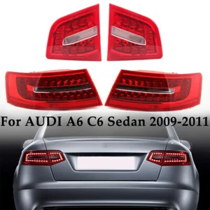 4pcs LED Tail Light Rear Brake Lamp Inner & Outer For AUDI A6 C6 Sedan 2009-2011 - Picture 1 of 13