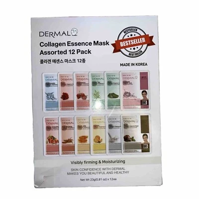 DERMAL Collagen Essence Mask Assorted 12 Pack - Image 1 of 2