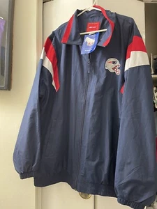 Vintage Reebok New England Patriots Windbreaker Jacket Size XL New - Picture 1 of 16
