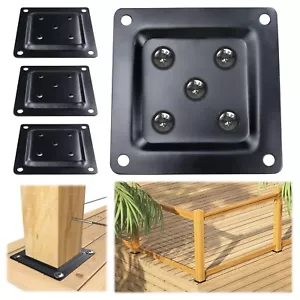 Muzata WT08 WoodPost Placa Conector Cubierta Soportes Base Soporte Kit Paquete de 10 - Imagen 1 de 5