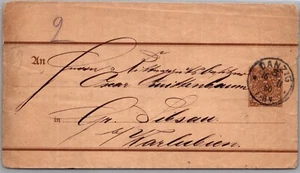 GERMANY DANZIG 1890 STATIONARY FLAPPER COVER ADDR WARLUBIEN CANC DANZIG - Picture 1 of 2