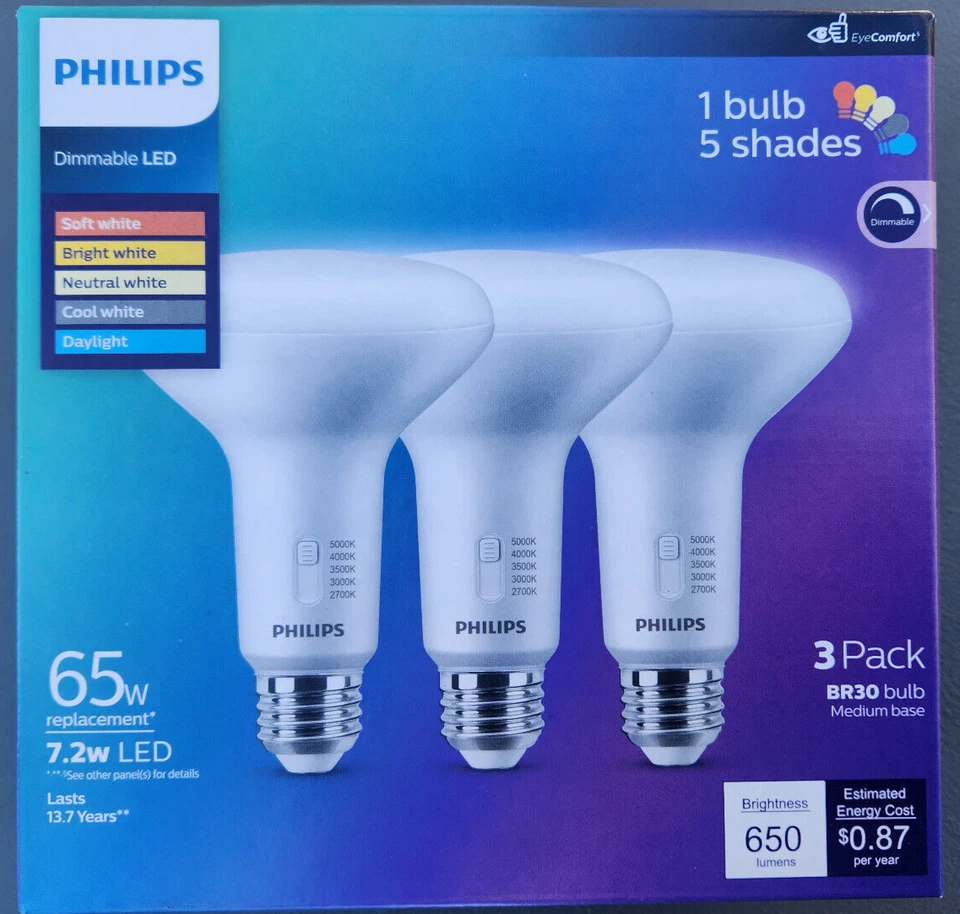 (6 Bulbs) Philips LED 40W Frosted Soft White A19 (Non-T20): Standard E26 Base - Image 1 of 1
