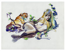LENORA & THE LION! ERBian Mike Hoffman Art Print SIGNED!
