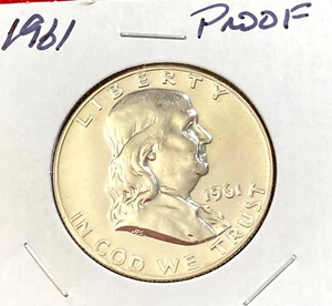 1961 PROOF FRANKLIN SILVER HALF DOLLAR (50c) A NICE COIN - Picture 1 of 2