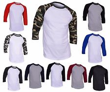 Dream USA Men's Casual 3/4 Sleeve Baseball Tshirt Raglan Jersey Shirt