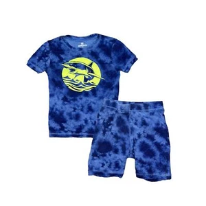 Gap kids Blue Shark Print Pajama Set Size 6 - Picture 1 of 6
