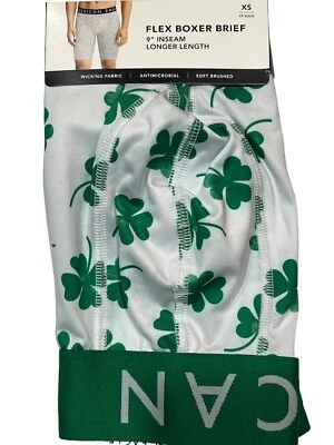 NUEVO CON ETIQUETAS AMERICAN EAGLE Calzoncillos Boxer Flexibles 9" Entrepierna Talla XS-S-M Tréboles Verdes #19 Foto 1 de 4