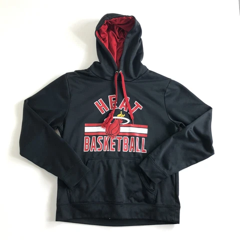NBA Miami Heat basketball Hoodie Pullover Black Sweater Size Medium Cover