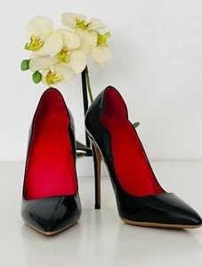 Damen Pumps Schwarz Lack Rote Sohle High Heels Stilettoabsatz Party - Bild 1 von 4