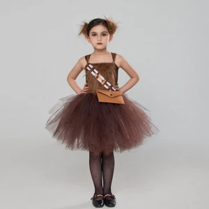 Star Wars Chewbacca Kids Dress Girls Princess Skirts Halloween Suits Costumes - Picture 1 of 12
