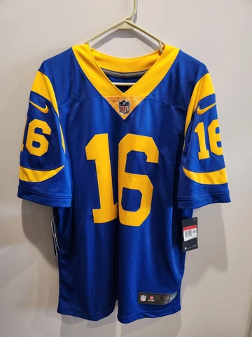 Nike Jared Goff LA Los Angeles Rams Cali.  Home Jersey NFL Large NWOT Dri Fit on Cover