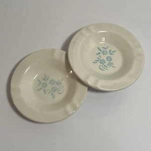 Vintage MCM blue white ceramic ashtrays Set Of Two - Picture 1 of 4