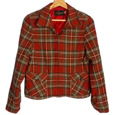 Vintage Royal Stewart Plaid Wool Blazer Womens M Zip Up Classic Preppy Academia - Image 1 of 4