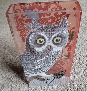 Fringe Studio Hand Blown Glass Owl & Floral Vase - Picture 1 of 11