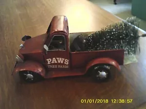 Camion di latta PAWS albero fattoria 3 orsi albero di Natale 13x6x5 nuovo con scatola - Foto 1 di 9