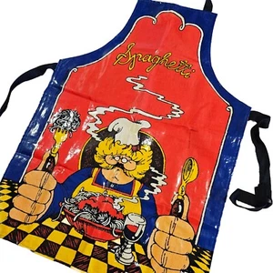 Vintage Brown Paper for J. Luber 'Spaghetti' Pop Art MCM Chef's Cooking Apron - Picture 1 of 8