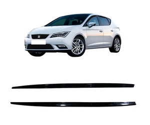 PARA ADAPTARSE SEAT LEON MK3 2012-2020 FALDÓN LATERAL EXTENSIONES EN PAR NEGRO BRILLANTE - Imagen 1 de 9