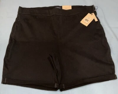 NWT NYDJ Plus Women’s Black Pull On 9” Cuffed Short Black 22W - Image 1 of 4