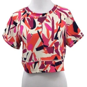 JD J Dow Fitness Crop Top Damen XL Orange Pink Abstrakter Print Workout - Bild 1 von 9