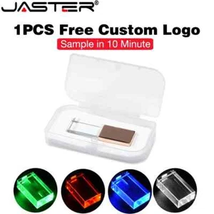Grüne LED USB-Flash-Laufwerk 64 GB kostenlos individuelles Logo Kristall Pen Drive Kunststoffbox - Bild 1 von 44