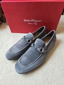 100 % authentisch Salvatore Ferragamo Barry Wildleder Fahrer Halbschuhe Mokassin 9 E  - Bild 1 von 4