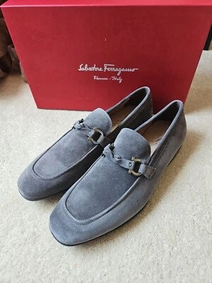 Mocasines de gamuza 100 % auténticos Salvatore Ferragamo BARRY 9 E  Foto 1 de 4