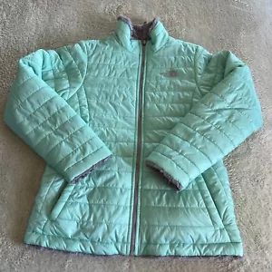 The North Face Mädchen türkis Fleece grau wendbar gefütterter Winter Schnee Mantel 14-16 - Bild 1 von 8