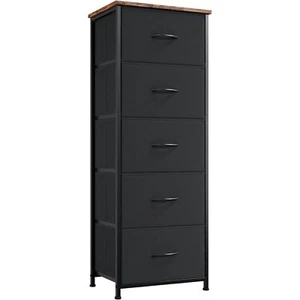 Tall Dresser for Bedroom with 5 Drawers, Storage Chest of Drawers, Black - Picture 1 of 9
