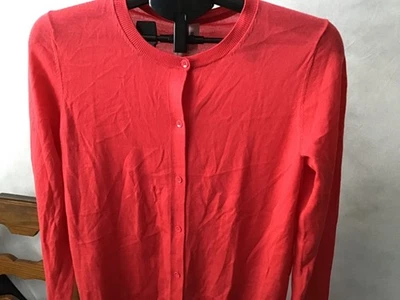 Cárdigan suéter alto para mujer Gap talla mediana extra fino lana merino coral Foto 1 de 4