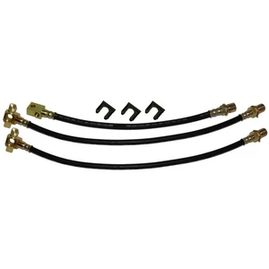 Rubber Brake Hose Kit With Clips 1973-80 K10 K20 K15 Jimmy Blazer Suburban 3pc - Picture 1 of 9