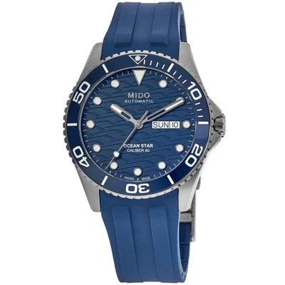 Nuevo reloj para hombre Mido Ocean Star 200 C esfera azul correa de goma M042.430.17.041.00 Foto 1 de 4