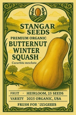 Semillas de calabaza de invierno premium orgánicas Butternut 2026 reliquia EE. UU. Foto 1 de 4