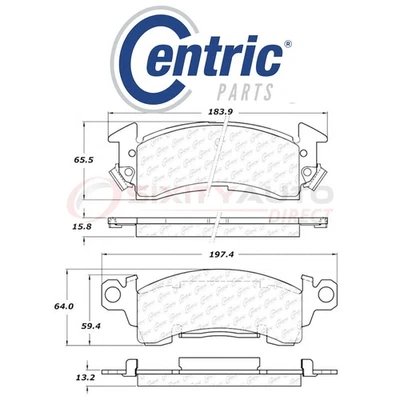Centric C-TEK Ceramic Disc Brake Pads for 1968-1980 Cadillac DeVille 4.1L sv Foto 1 de 4