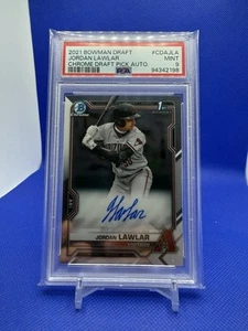 Jordan Lawlar 2021 Bowman Draft Chrome Auto PSA 9 1st Bowman #CDA-JLA Arizona - Picture 1 of 2