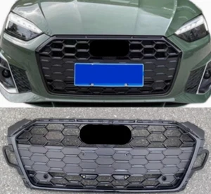 Para Audi A5 S5 S5 Estilo 2020-22 23 Anillo Negro Panal Parachoques Delantero Parrilla - Imagen 1 de 4