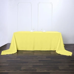 Yellow Polyester 90x156" Rectangle TABLECLOTHS Wedding Home Linens SALE - Picture 1 of 8