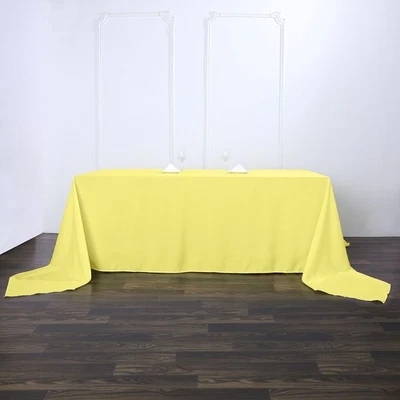 Yellow Polyester 90x156" Rectangle TABLECLOTHS Wedding Home Linens SALE - Image 1 of 4