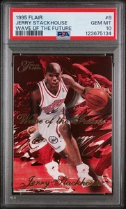 1995 Flair Wave Of The Future #8 Jerry Stackhouse (RC) PSA 10 - 1 Of 1 - POP 1 - Picture 1 of 4