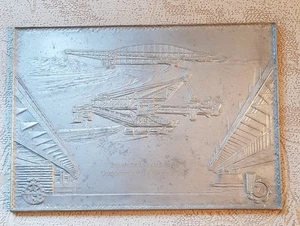 DDR Lauchhammer Alu Gussplatte Außenwerk 33x23 cm - Bild 1 von 6