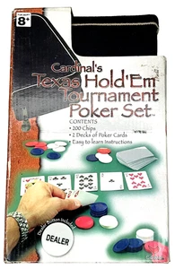 Cardinal's Texas Hold 'Em Tournament Poker Set 200 Chips 2 Decks & Instructions - Picture 1 of 4