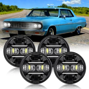Actualización de 4 piezas faros LED de 5,75" pulgadas haz alto/bajo DRL para Chevy Chevelle 1964-1970 - Imagen 1 de 13