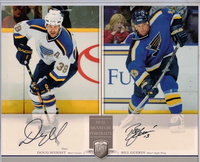 2006-07 UD BAP Portraits Doug Weight Bill Guerin 8"x10" auténtica tarjeta automática doble Foto 1 de 2
