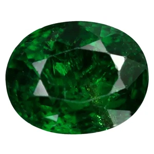 Pietra preziosa granato tsavorite verde naturale Tanzania ovale 1,13 ct (6,48 x 5,22 mm) - Foto 1 di 2
