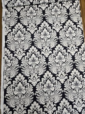 Tela para cortinas Waverly Duquesa Damasco 3,5 yardas Material Algodón Negro Tradicional Foto 1 de 4