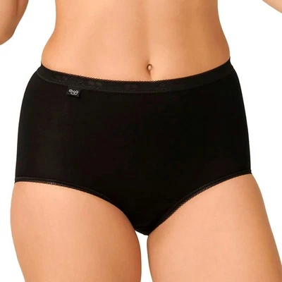 Sloggi Size 16 Basic Maxi full Briefs knickers panties stretchy cotton Black