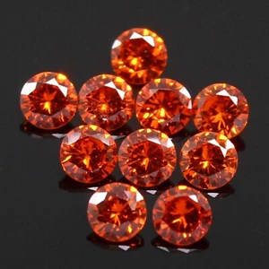 Awesome ! Fancy Color VS1 Brilliant Padparadscha Diamond 10 Pcs 2.20 mm Round - Picture 1 of 12