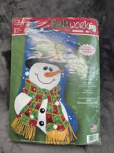 Dimensions Snow Man Family Filz Name Weihnachten Strumpf Set - Bild 1 von 4