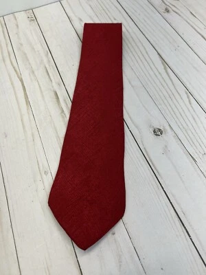 "Corbata de colección Honors para hombre formal roja lisa con patrón 100 % seda EE. UU. 3,75x57,5""" Foto 1 de 4