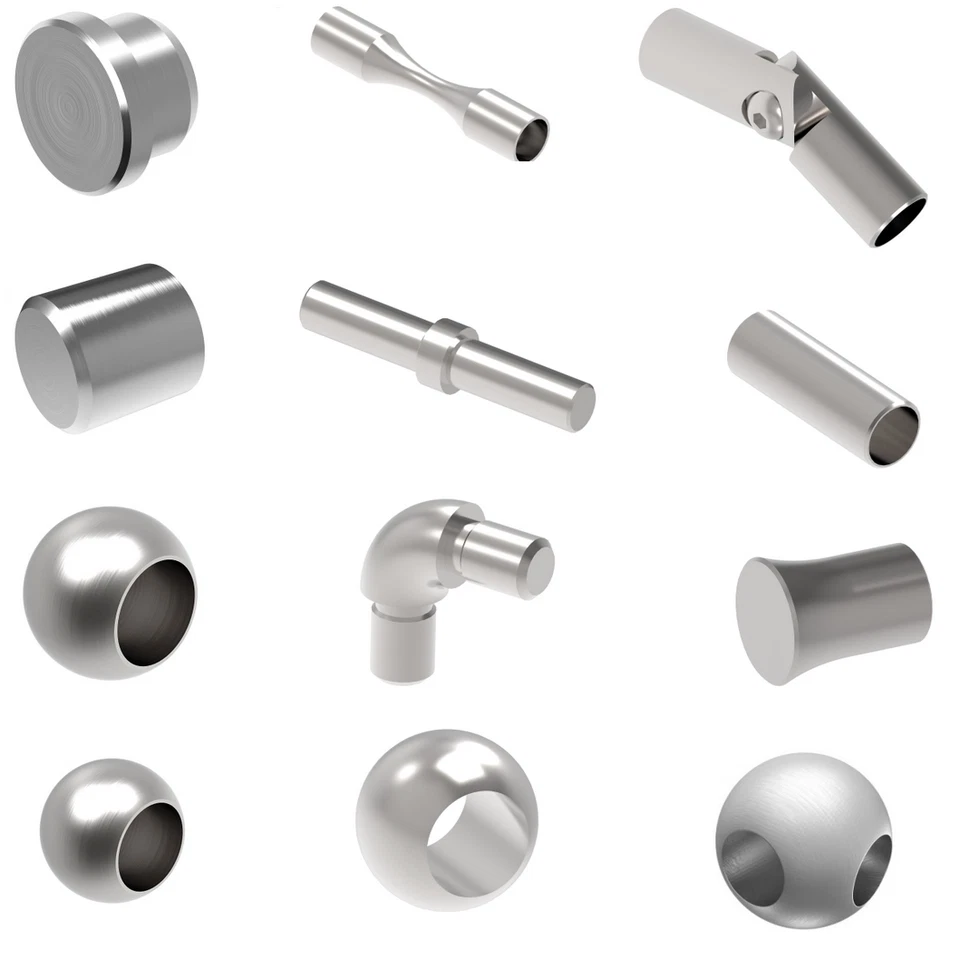 SELLON24 Acciaio Inox Ringhiere Füllstabrohr Connettore Endkappe Laurea Terminale Sfera