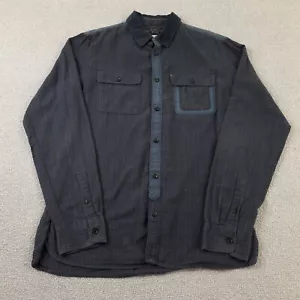 Camicia uomo AllSaints piccola adulto blu navy slim fit check tasca casual tartan - Foto 1 di 13